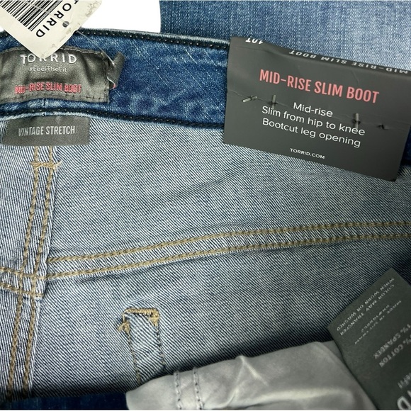 Torrid New Women’s 10 Tall Mid-Rise Slim Boot Vintage Stretch Jean - Picture 4 of 10